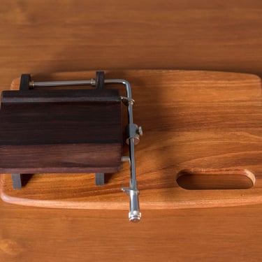 Vintage Danish Rosewood and Teak Cheese Slicing Board by Andreas Hansen 