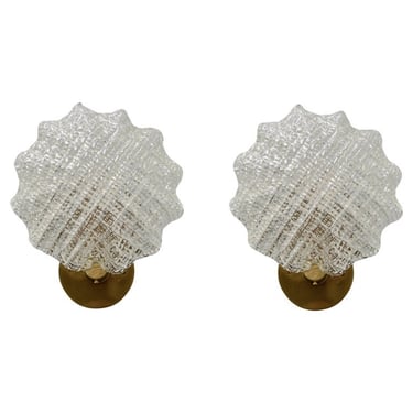 Pair of Barovier & Toso Stoffa Sconces