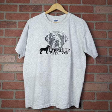 Vintage 90s Embroidered Labrador Retriever ORIGINAL Dog Breed Tee - Large 