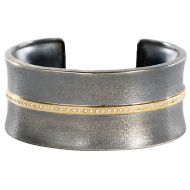 Twilight Cuff - 18ky Gold, Oxidized Silver + VS Diamonds