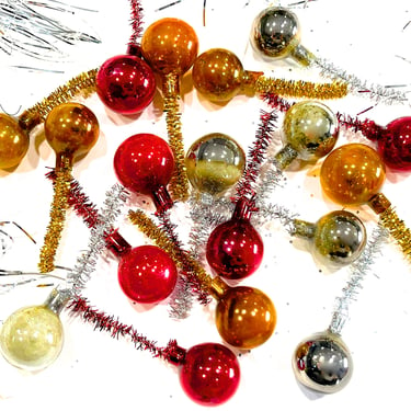 VINTAGE: 18pc - Handblown Glass Bulb Pick, Ornaments, Decorations, Crafts, Corsage, Christmas, Holiday, Mercury Picks - SKU 00034357 