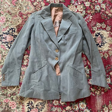 Rare vintage 1930s 1931 ladies riding jacket in dusty sage wool | Hertz New York, Philadelphia Biddle estate find, S/M 