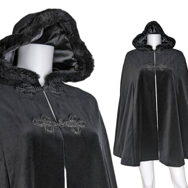 black dress with beige shoes Black Widow Women's Hooded Maxi Dress – Rave Wonderland main image 1