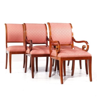 Kindel Furniture Mahogany Sleigh Back Dining Chairs - Set of 6 - mcm 