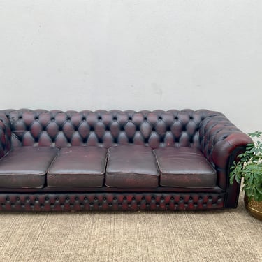 Imported English Dark Oxblood Chesterfield Sofa