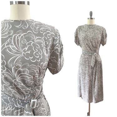 40s Trade Winds Rayon Dress / 1940s Vintage Novelty Print Dress / Medium / Size 8 