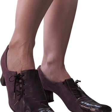 60s Purple Mod Shoes Chunky Heel Side Lace By Nina