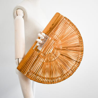 1960s/70s Half Round Bamboo Handbag 