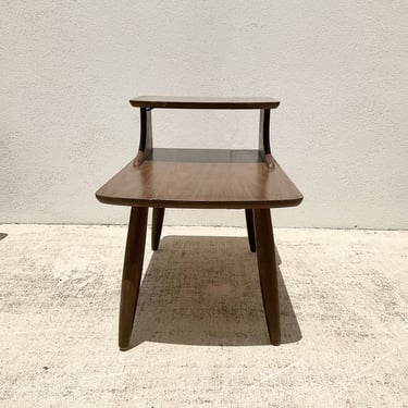 Walnut Mcm Laminate 2 - Tier Side Table