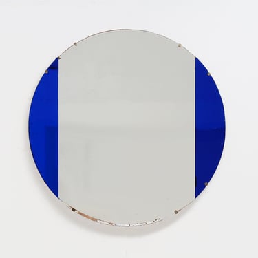 Cobalt Glass Mirror, 1970s 