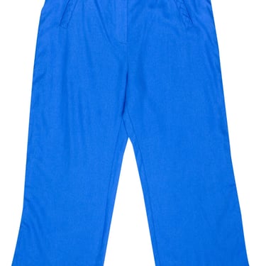 Jason Wu - Aqua Blue Linen Blend Braided Trim Pants Sz 12