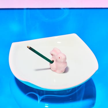 Ceramic Incense Holder - Bunny Pink