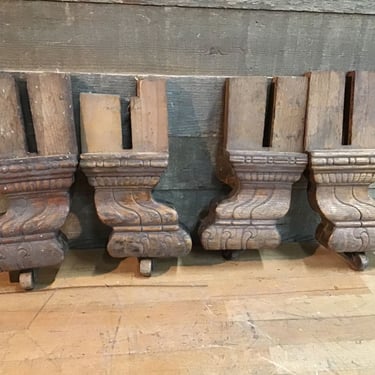 Antique Carved Tiger Paw Rolling Table Legs (Tacoma)