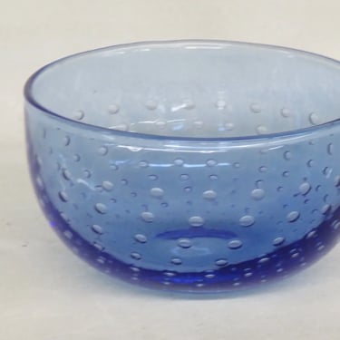Blue Glass Dotted Bubbles Small Candy Dish Bowl 3116B