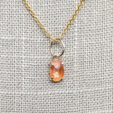 Sunstone Prong Set in 14k Pendant