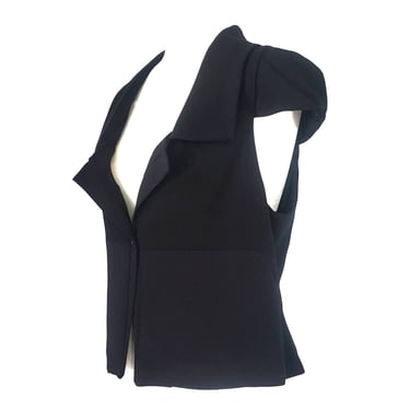 NEW! Women's Black Crop Vest Moloko Spain High Fashion Street Wear Size 6 