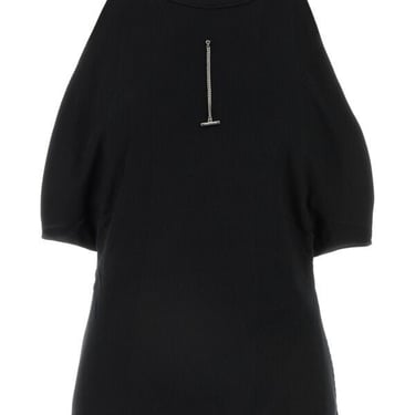 Alexander Mcqueen Women Black Stretch Cotton Top