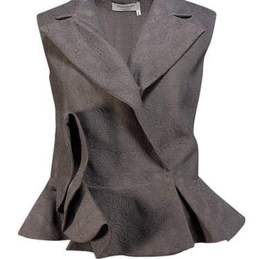Yves Saint Laurent - Grey Jacquard Suit Vest Sz 6