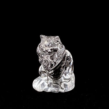 Vintage Art Crystal Persian Kitty Cat Figurine Sculpture Paperweight BLEIKRISTALL 24% Lead Crystal 3