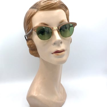 Vintage 1950s Eyeglasses, 50s Artcraft Brown Marbleized Resin Glasses, MCM RX-able Frames, Mid-Century Sunglasses, VFG 