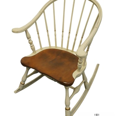 ETHAN ALLEN Hand Painted White Hitchcock Style Rocker Rocking Chair 14-9721 