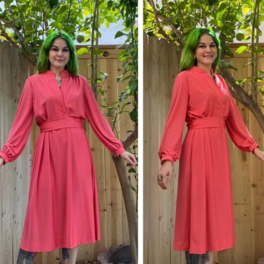 Vintage 1970’s Pink Long Sleeve Dress 