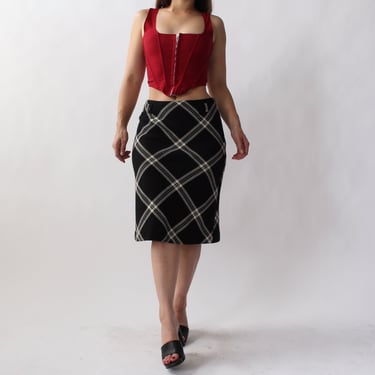 2000s Tailored Wool Blend Skirt - W28