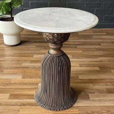 Iron & Marble Tassel Style Side Table 