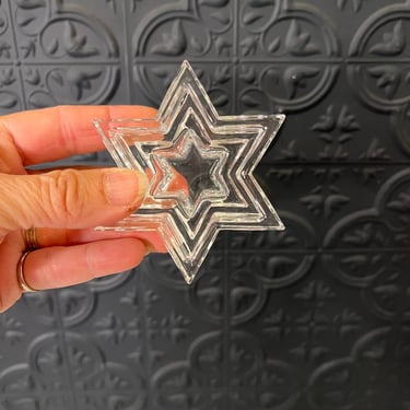 WMF Lead Crystal Stackable Star Candle Holder set of 3
