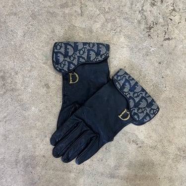 Christian Dior lamb skin saddle gloves