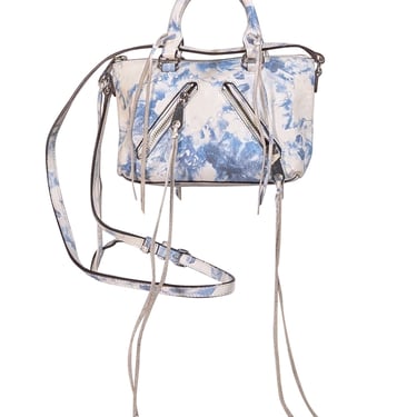 Rebecca Minkoff - White &amp; Blue Tie Dye Leather Crossbody Bag