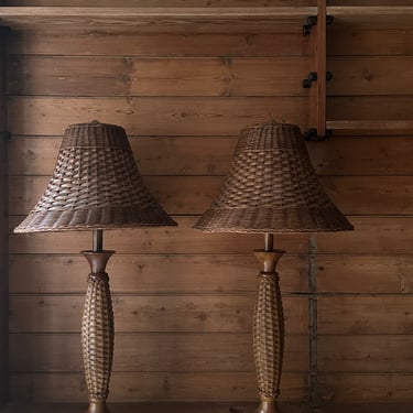 Wicker lamps. Sold separately.