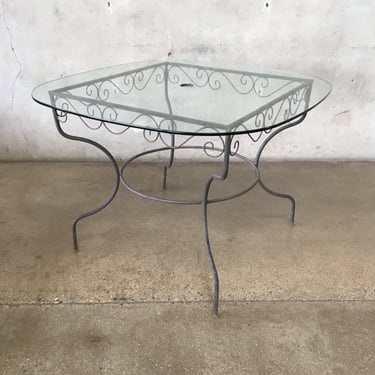 Wrought Iron Patio Table With Glass Top