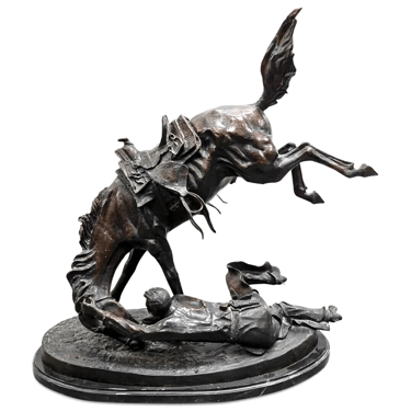 Bronze Sculpture, After Frederic Remington, "Wicked Pony", Lg, (Amer. 1861-1909)