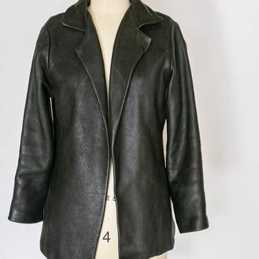 1960s Coat Leather Jacket Black S 