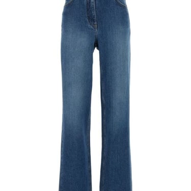 Versace Women Pant Denim Stone Wash Denim Fabric With Special Co