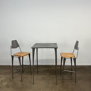 Robert Josten Aluminum bar stool set 