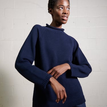 CHUNKY OVERSIZED JUMPER | navy | organic