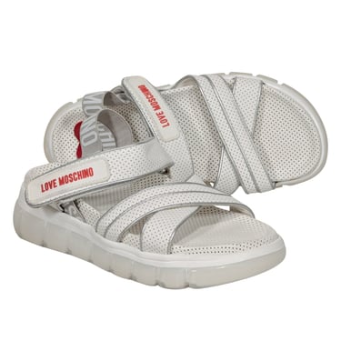 Love Moschino - White Velcro Strappy Sandals Sz 7