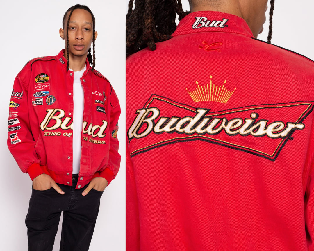 Online Vintage Budweiser nascar racing jacket