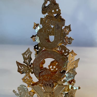 Danbury Mint Annual Joy Christmas Ornament | Vintage Gold Christmas Ornament Collection 