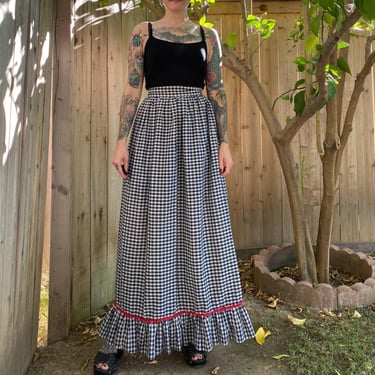 Vintage 1970’s Black and White Gingham Skirt 