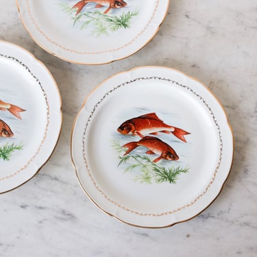 Trio of Porcelain Fish Plates