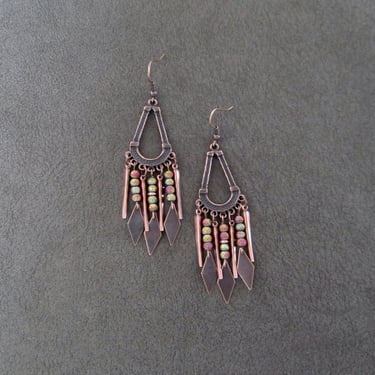 Crystal and copper gypsy chandelier earrings 2 