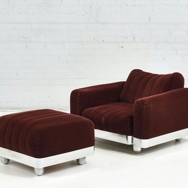 Brueton Chrome Lounge Chair and Ottoman, 1970’s