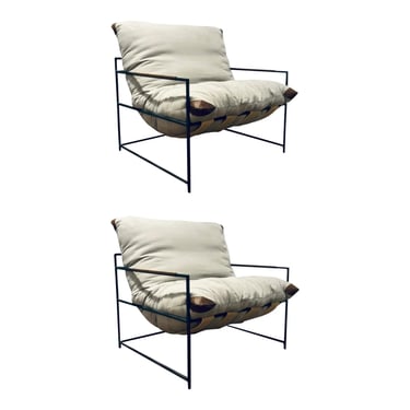 Modern Casual Gray Lounge Chairs Pair
