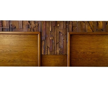 Mid Century Modern Pueblo Brutalist King Size Headboard