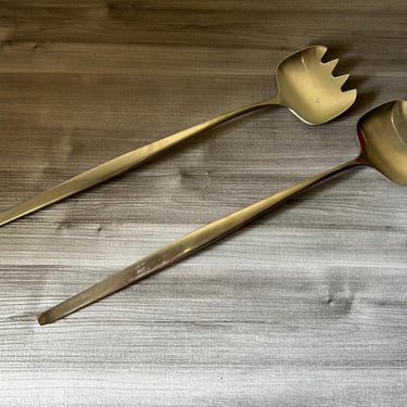 Vintage Solid Oversized Serving Salad Set WMF Laurel Stainless Salad Serving Set, Mid Century Serving Flatware , Stainless Salad Set 