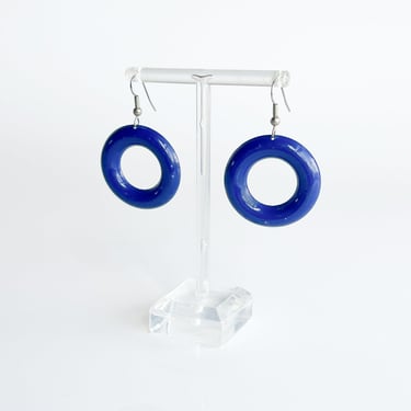 Vintage Blue O-Ring Earrings