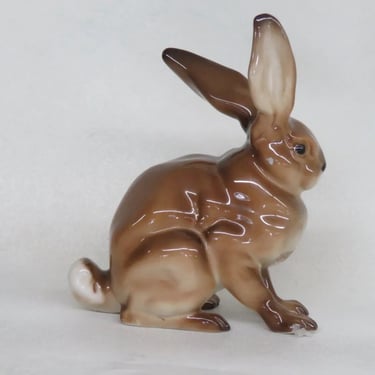 Hutschenreuther Germany 12 Porcelain Brown Jack Rabbit Bunny Figurine 3592B